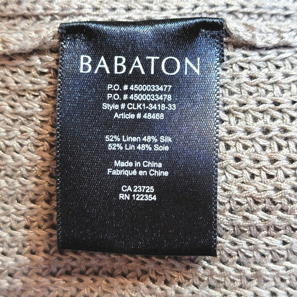 Aritzia Babaton Linen & Silk Sweater Scoop Neck 3/4 Sleeve Pullover Casual M - Picture 10 of 11